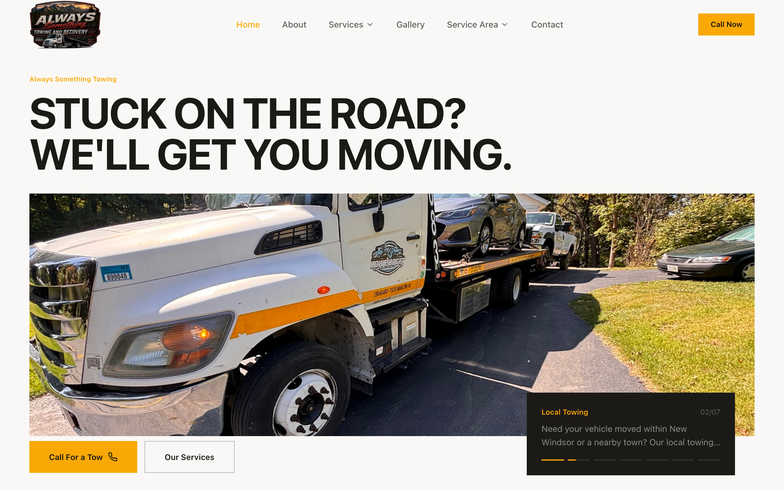Always Something Towing website built by Regen Digital