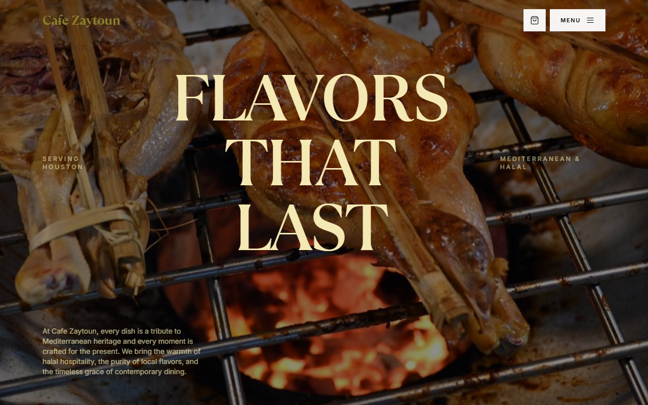 Cafe Zaytoun website screenshot