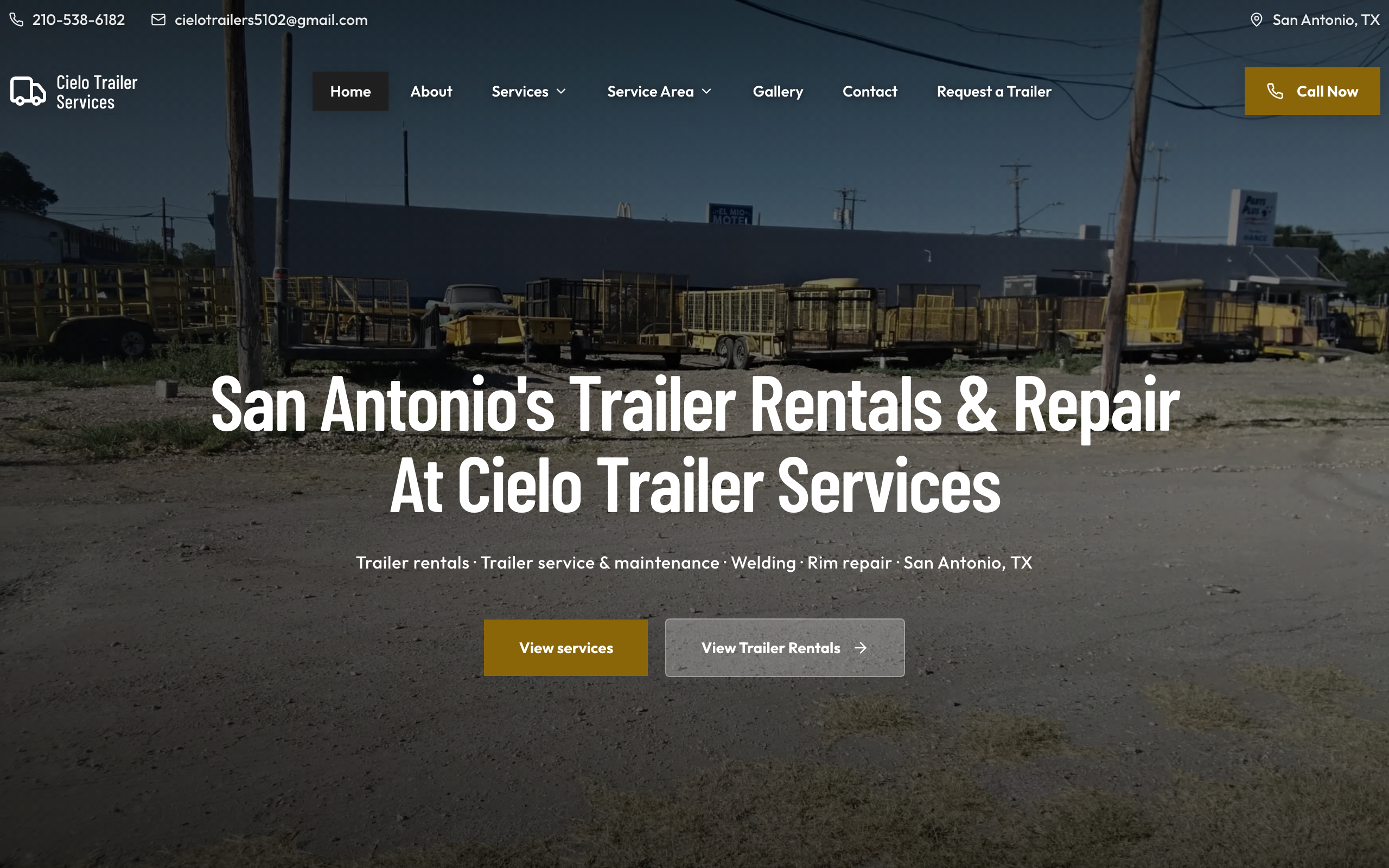 Cielo Trailer Services website screenshot