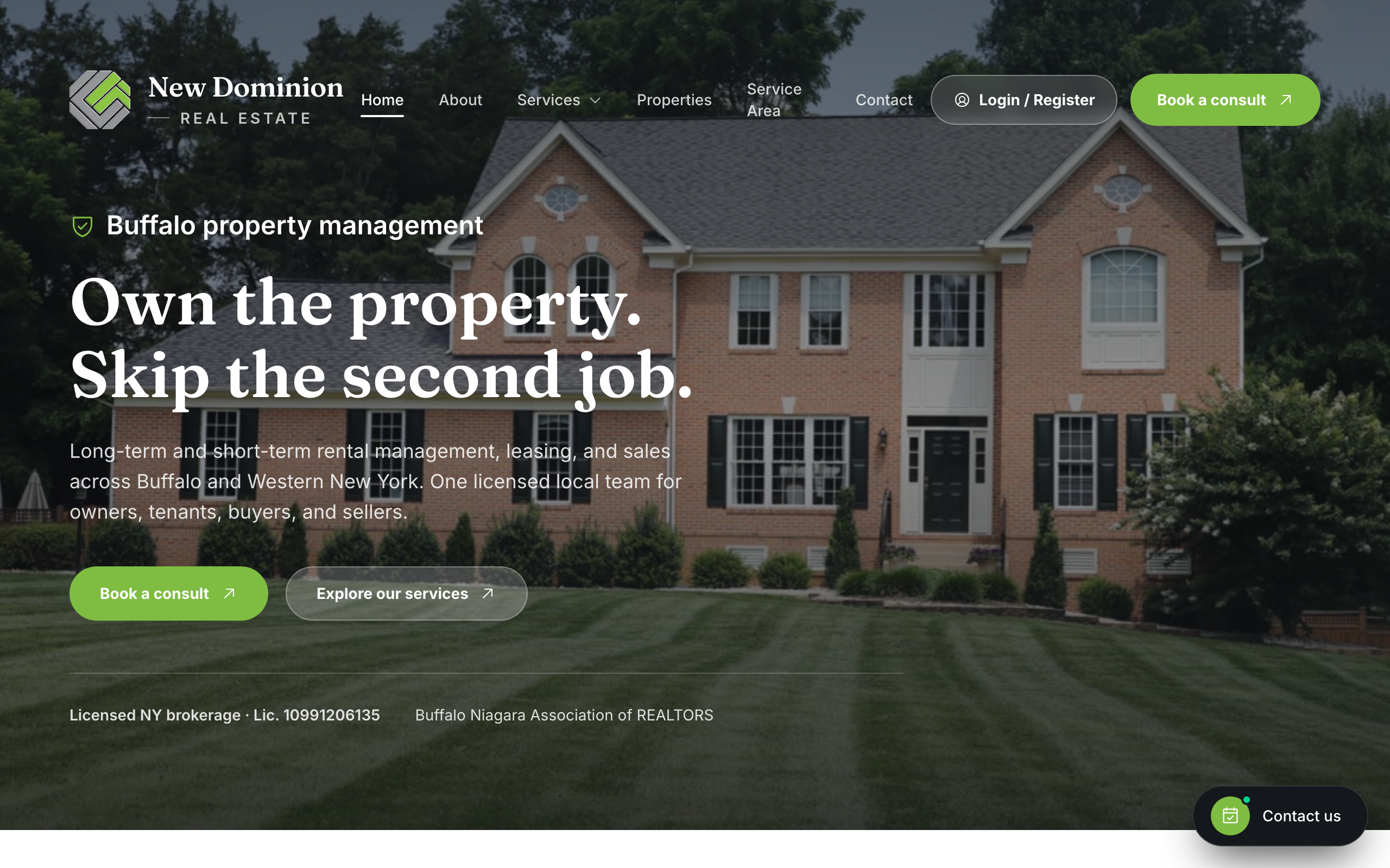 New Dominion Real Estate website screenshot