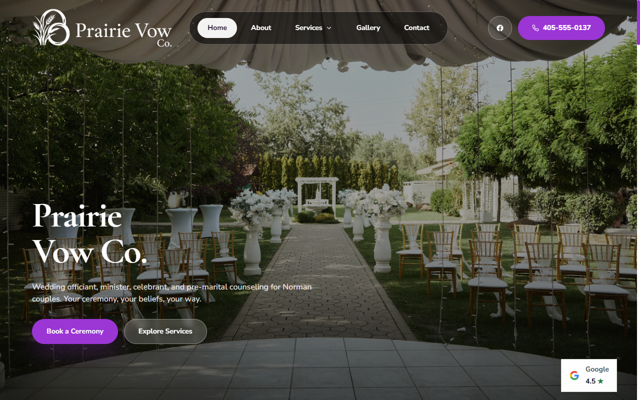 Prairie Vow Co. website screenshot